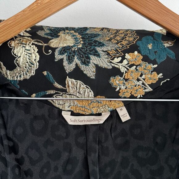 Soft Surroundings Jacket Womens Medium Brocade Asian Metallic Jacquard Viola - Picture 10 of 14